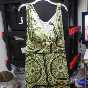 A.P.N.Y.II green print polyester blend dress 16